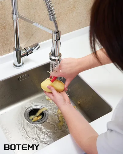 Miniatura 7 de BOTEMY Brida de eliminación de basura extendida con cesta y tapón colador, brida de fregadero profundo de acero inoxidable 304 para agujero
