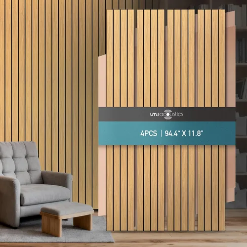 Miniatura 22 de UMIACOUSTICS 6 Piezas 47.2 x 23.6 Pulgadas Panel Acústico, Panel Decorativo de Pared Absorbente de Sonido para Oficina, Cine en Casa, Estudio, Nogal