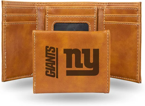 Miniatura 8 de Rico Industries Billetera marrón con grabado láser de la NFL, Baltimore Ravens, Trifold