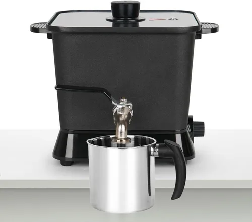 Byoowndiy Derretidor de cera para hacer velas, olla eléctrica de cera de vela de 150 onzas con boquilla de vertido y controlador de temperatura