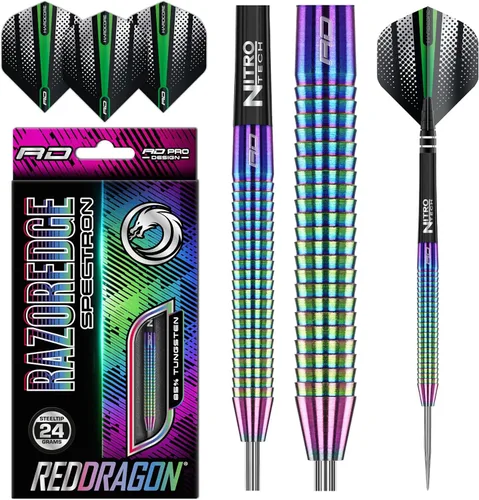 Miniatura 7 de RED Dragon Razor Edge Spectron - Tungsten Professional Steel Darts Set with Flights and shafts - Available in 20g, 22g, 23g, 24g, 26g