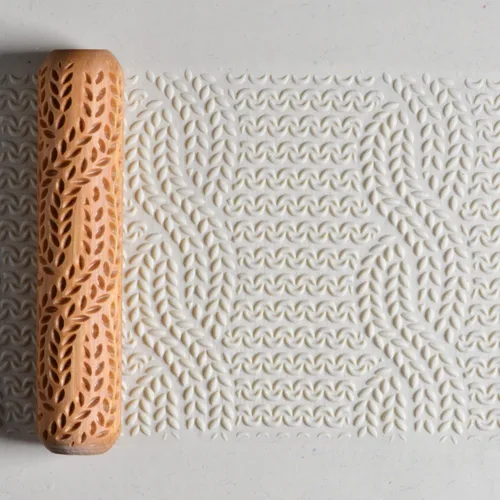 Miniatura 29 de MKM Pottery Tools Rodillos de mano grandes de madera para arcilla (BHR-01 Diagonal Basketweave)