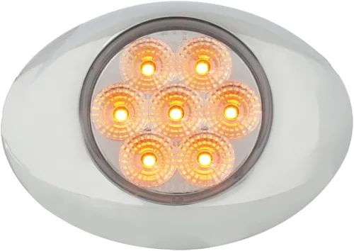 Miniatura 4 de GG Grand General 76190 Luz de marcador LED Spyder de perfil bajo pequeño/ámbar con bisel cromado