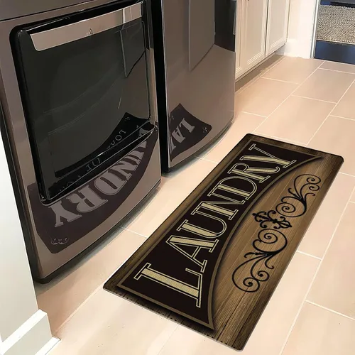 Miniatura 9 de Alfombra de cocina de 20 x 48 pulgadas, antigüedad, antideslizante, alfombra de goma natural duradera para cocina
