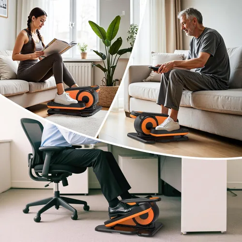 Miniatura 2 de Máquina elíptica para debajo del escritorio, silenciosa y portátil, ejercitador de pedal sentado con control remoto, máquina eléctrica de bajo