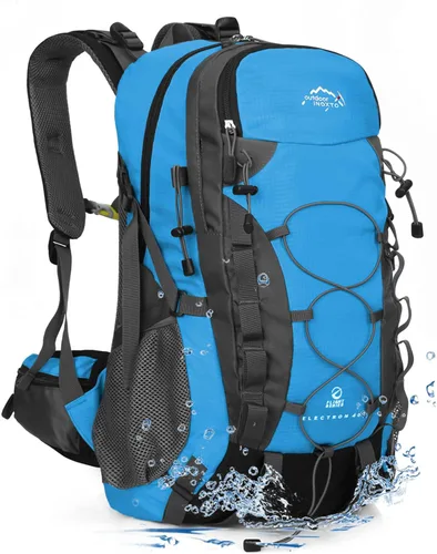INOXTO Mochila de senderismo ligera 35L/40L Mochila de día de senderismo con cubierta impermeable contra lluvia para viajes, camping al aire libre
