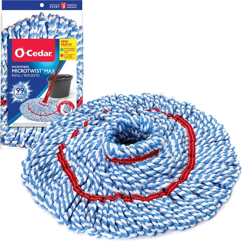 Miniatura 3 de O-Cedar Repuesto genuino de cabezal de trapeador giratorio MicroTwist MAX Lavable a máquina Reutilizable Repuesto de microfibra Elimina