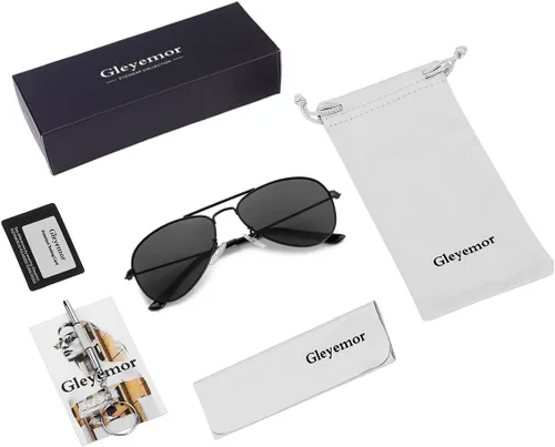 Miniatura 7 de Gleyemor Lentes de sol polarizados estilo aviador para niños y niñas, jóvenes, adolescentes, dos tamaños de 1.969 in y 2.047 in