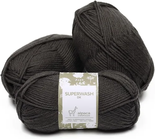 Miniatura 35 de 100% lana pura Superwash de Alpaca Warehouse, juego de 3 madejas (150 gramos) de peso DK - Procedencia directa de Perú - Celestialmente suave