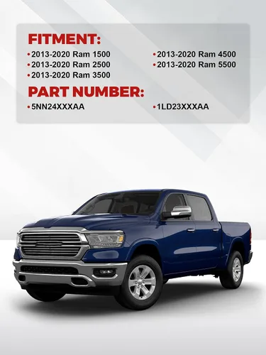 Miniatura 2 de Portavasos izquierdo y derecho de repuesto para Ram 1500 2500 3500 4500 5500 2013 2014 2015 2016 2017 2018 2019 2020 5NN24XXXAA 1LD23XXXAA