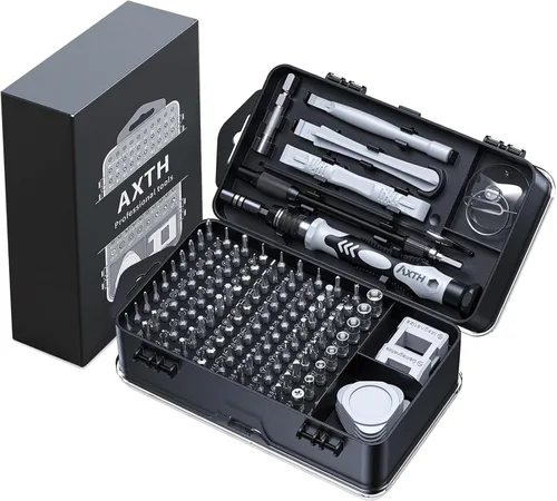 AXTH Juego de destornilladores de precisión 115 en 1, [súper duradero] Mini kit de herramientas de reparación magnética profesional, destornillador