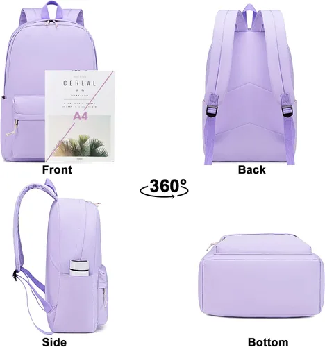 Miniatura 33 de Bluboon Juego de mochila para adolescentes, mochila escolar para niñas, lonchera y lápices, bolsas para estudiantes, 3 en 1, rosa-3 juegos, Escuela