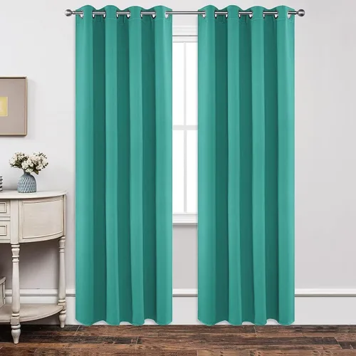 Miniatura 42 de Joydeco - Juego de 2 paneles de cortinas opacas de 63 pulgadas, 2 cortinas largas con aislamiento térmico burg, cortinas de oscurecimiento