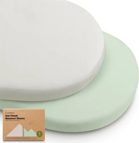 Miniatura 24 de Paquete de 2 sábanas de moisés para bebé niña y niño - 33x17 viscosa derivada de bambú, sábanas ajustables para colchón de moisés junto a la cama