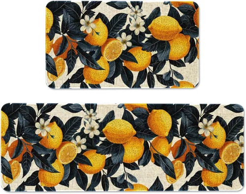 Miniatura 10 de Mloabuc® Tapete decorativo de flores, tapetes de cocina de arpillera de arpillera para mujer, accesorios de cocina para exteriores, 17 x 30 pulgadas