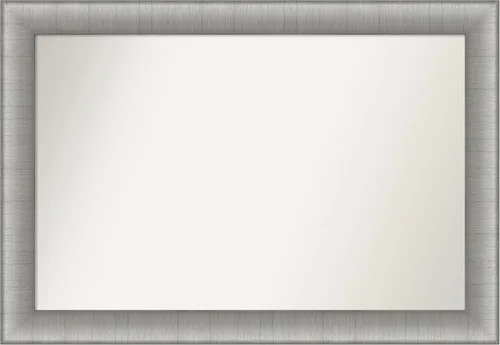 Miniatura 535 de Amanti Art Espejo de baño plateado para sobre fregadero, 28 x 47 pulgadas, espejo rectangular de plata imperial, marco de madera tradicional de gran