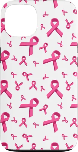 iPhone 13 patrón de cinta rosa concientización del cáncer de mama mujeres caso de apoyo