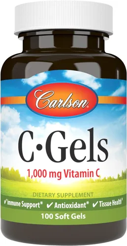 Carlson - C-Gels, 1000 mg, cápsulas blandas de vitamina C, apoyo inmunológico y salud cardíaca, cápsulas blandas de vitamina C, antioxidante,