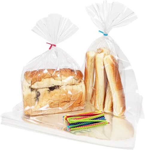 Miniatura 7 de Newkita Bolsas transparentes para golosinas de celofán de 8 x 10 pulgadas con lazos giratorios de 4 pulgadas, paquete de 100