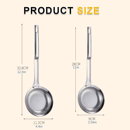 Miniatura 2 de Colador de malla fina de acero inoxidable nuevo colador de malla fina de acero inoxidable para colador de aceite de cocina, colador de malla fina