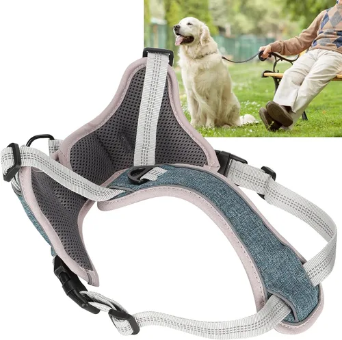 Miniatura 6 de Dog Vest Harness, Adjustable Reflective No Pull Chest Harness for Large Medium Dogs, Polyester Nylon Outdoor Walking Safety Strap (S)
