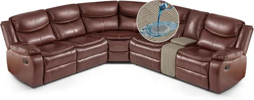 Miniatura 25 de KinCam Fundas impermeables para sofá modular reclinable, fundas de sofá reclinable de gran tamaño para sofá en forma de L, funda de sofá Chocolate