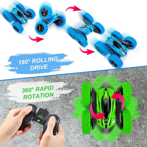 Miniatura 2 de Coche de control remoto RC Coche de acrobacias reloj Sensor de gestos Coche 4WD de doble cara rotación de 360 grados volcable recargable Coche