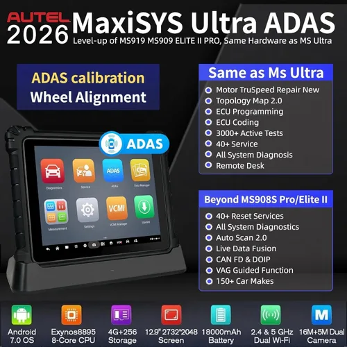Miniatura 2 de Autel MaxiSys Ultra ADAS, herramienta de diagnóstico de escaneo inteligente superior 2025 con software de calibración del sistema ADAS