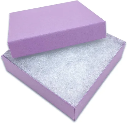 Miniatura 4 de RJ Displays Paquete de 6 cajas de joyería de cartón de papel kraft marrón rellenas de algodón para collares, cajas de pulsera, reloj y caja