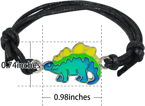 Miniatura 2 de Lindo estegosaurio dinosaurio encanto cambio de color pulsera de humor para niños niñas Dino joyería, Alloy de zinc