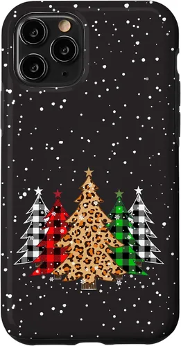 Miniatura 29 de Funda con diseño de árboles de Navidad con estampado de leopardo y cuadros para iPhone 16