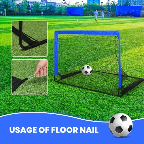 Miniatura 6 de YSSOA Juego de 2 porterías de fútbol portátiles de 4 x 3 pies para patio trasero plegable con bolsa de transporte, perfecto para jóvenes, adultos