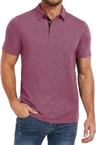 Miniatura 21 de PEGENO Camisetas Polo para Hombre de Manga Corta Camisetas de Golf de Algodón Casual Camisetas Polo de Rendimiento para Hombre