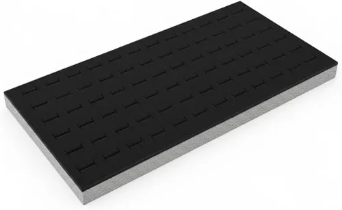 Novel Box - Anillo negro para exhibir 72 ranuras de espuma de 14.25 x 7.62 x 0.62 pulgadas, espuma de almacenamiento de anillos para sostener