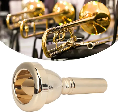 Miniatura 4 de Boquilla de trombón, boquilla de trombón de latón 5G Boquilla de trompeta para trombones tenores (oro 0.500 in)