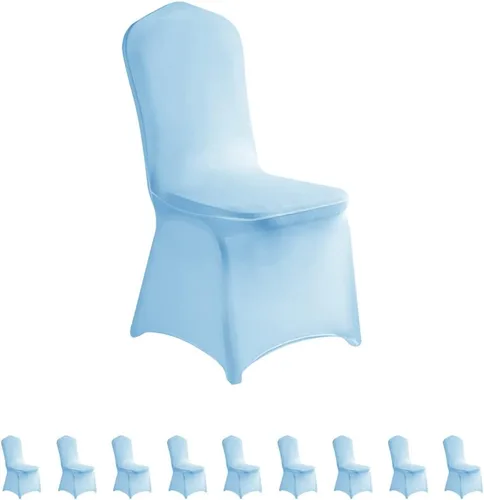 Miniatura 21 de LZY 6 piezas Fundas de Silla de Spandex Elásticas Fundas Deslizables para Fiestas de Boda, Fundas de Decoración de Sillas de Comedor y Banquete Negro