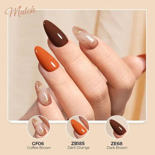 Miniatura 7 de TOMICCA Esmalte de uñas de gel marrón café, 0.5 onzas líquidas, esmalte de uñas de secado con LED UV para arte de uñas, manicura en casa, otoño e