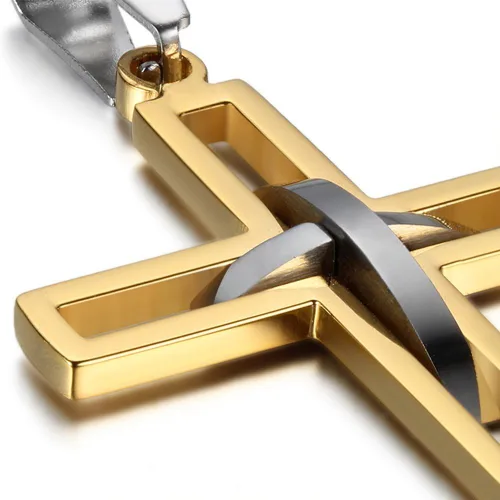 Miniatura 30 de OIDEA Cross Pendant Necklace for Men Women: High Polish Hollow Openwork Stainless Steel Cross Chain Mens Jewelry Gifts