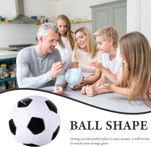Miniatura 6 de Kisangel - Alcancía de fútbol para niños y niñas, pelota de fútbol, monedas, decoración del hogar, 5.90 pulgadas, lindo dinero de dibujos animados