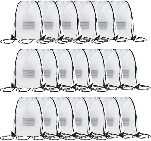Miniatura 13 de CODOBON Paquete de 20 bolsas con cordón, mochila de cuerda de dibujo a granel, bolsa de bricolaje para gimnasio, deportes, bolsa para mujeres