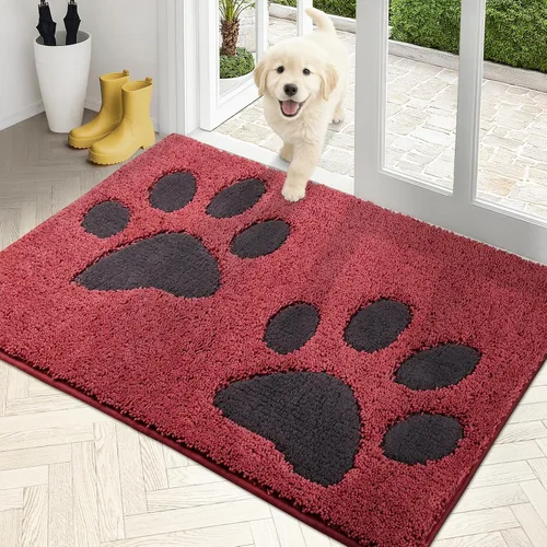 Miniatura 29 de PURRUGS Tapete para puerta que atrapa la suciedad, 32 x 70 pulgadas, antideslizante, lavable a máquina, tapete de microfibra para entrada, tapete