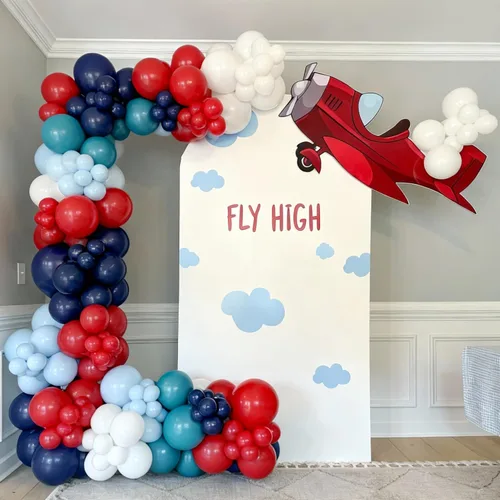 Miniatura 5 de Globos rojos, azules y blancos, 60 globos de 12 pulgadas, color rojo, azul marino, azul claro, azul polvoriento, blanco, para béisbol, fiesta