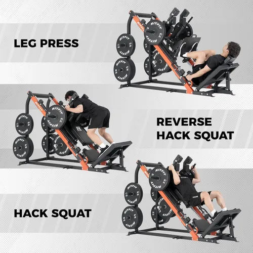 Miniatura 5 de RitFit Máquina de sentadillas 3 en 1 para gimnasio en casa, capacidad de 1500 libras, diseño compacto que ahorra espacio con múltiples ángulos