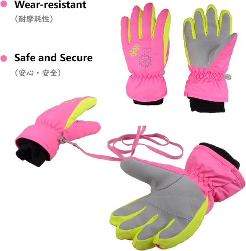 Miniatura 6 de JEELAD Guantes de nieve para niños, guantes de esquí de invierno, guantes de snowboard para niños y niñas, guantes de nieve de invierno