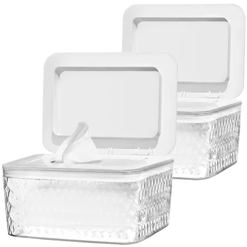 Miniatura 12 de Paquete de 2 Dispensadores de Toallitas con Diseño de Sello - Dispensador de Toallitas Soporte de Toallitas Caja de Toallitas para Baño Mantiene