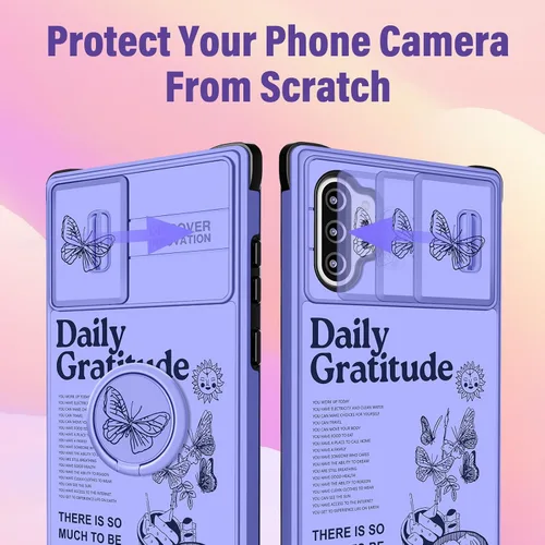 Miniatura 4 de Funermei Funda para Samsung Galaxy Note 10 Plus - Funda para Mujeres Chicas Lindas Cubierta Mariposa Femenina Estética Púrpura Mariposa Diseño Único