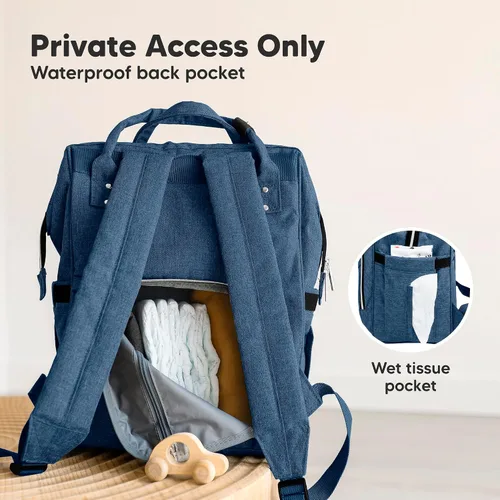 Miniatura 5 de Mochila para Pañales de KeaBabies - Gran Mochila para Bebés, para Niños y Niñas, Mochila de Pañales Impermeable de Gran Capacidad con Funciones Azul