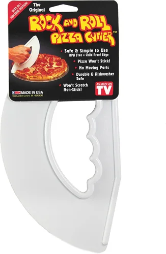 Rock'n Roll - Cortador de pizza de plástico, antiadherente, oscilante, 9 pulgadas, fácil de limpiar, apto para lavavajillas, rebanador de pizza de