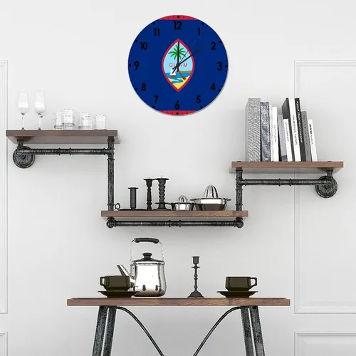 Miniatura 729 de Cheyan Reloj de pared con bandera de Canadá de 12 pulgadas, silencioso, sin tictac, de PVC, funciona con pilas, reloj redondo decorativo, regalo