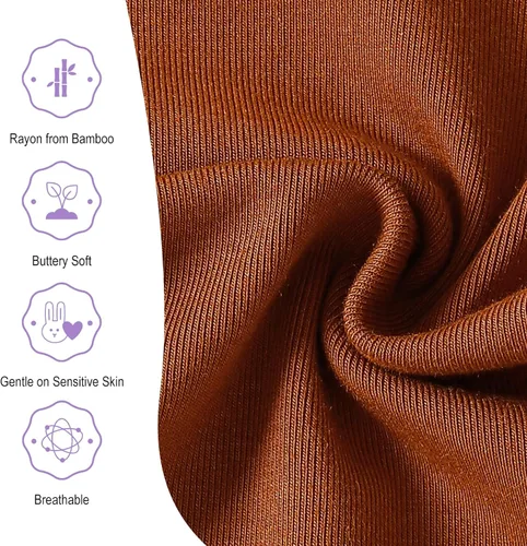 Miniatura 27 de DEFAHN Paquete de 2 mamelucos unisex para bebé, viscosa súper suave de bambú, unicolor de manga larga para bebés niños y niñas